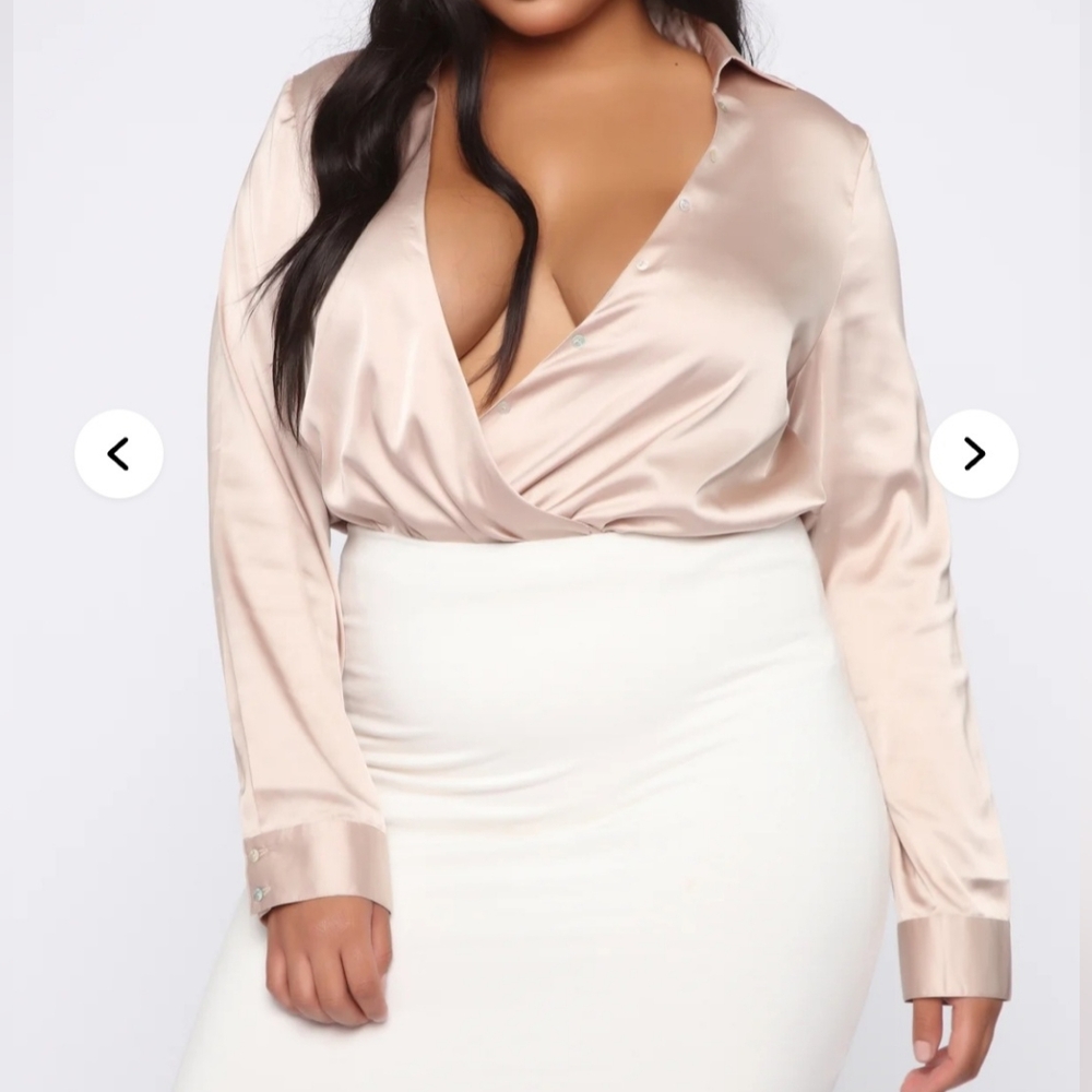 Deep Cut Satin Bodysuit
